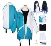 Tjlmomo Anime An Shiraishi Cosplay Costume con parrucca Vestito Gioco Project Sekai Colourful Stage Cosplay Adulti Kohane Azusawa Uniforme Set Halloween Festa Carnevale Dress Up Suit per Donne (2XL)