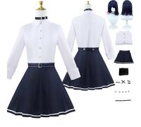 Tjlmomo Anime Ellen Joe JK Cosplay Costume con parrucca Vestito Gioco Cosplay Adulti Ukinami Yuzuha Uniforme Completo Set Halloween Festa Carnevale Dress Up Suit per Donne Ragazze