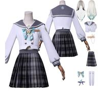 Tjlmomo Anime Firefly Cosplay Costume con parrucca Vestito Gioco Cosplay Adulti Uniforme Honkai Star Rail Completo Set Halloween Festa Carnevale Dress Up Suit per Donne Ragazze