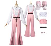 Tjlmomo Anime Mizuki Akiyama Pink pants Cosplay Costume con parrucca Vestito Gioco Project Sekai Colourful Stage Cosplay Adulti Kanade Yoisaki Uniforme Set Halloween Carnevale Dress Up Suit per Donne