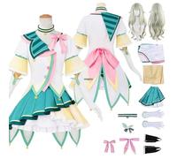 Tjlmomo Anime Nene Kusanagi Green Cosplay Costume con parrucca Vestito Gioco Project Sekai Colourful Stage Cosplay Adulti Airi Momoi Uniforme Set Halloween Festa Carnevale Dress Up Suit per Donne