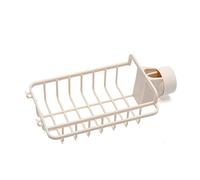 TJLVYCNB Cesto sospeso Rubinetto for lavello da cucina Spugna Portasapone Organizzatore Scaffale for scolapiatti(Beige)