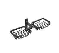 TJLVYCNB Mensole da Bagno in Stile Vintage Nero autoadesive da Parete for Vasca da Bagno portasapone portasapone 2 portasapone con Gancio portasapone in Alluminio