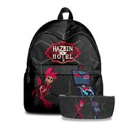 TJOS Hazbin Hotel, set di zaino con stampa animata per ragazzi e ragazze, borsa a tracolla, borse per la scuola che si scontrano (colore-19), Colore: 19, set borsa