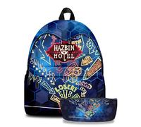 TJOS Hazbin Hotel, set di zaino con stampa animata per ragazzi e ragazze, borsa a tracolla, borse per la scuola che si scontrano (colore-17), Colore: 17., set borsa