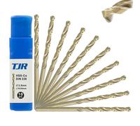 TJR® HSS-E M35 - Punta elicoidale per trapano, autocentrante, DIN 338, tipo N, 135°, 10 pezzi, Ø 3,5 mm