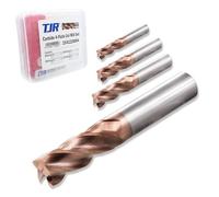 TJR Metall Duro 4-Tagli Uni Mill Set (6/8/10/12mm) - Frese in metallo duro a micrograno con rivestimento TiAlN per acciaio, acciaio inossidabile, ghisa - Fresatura CNC, taglio di precisione