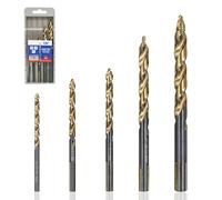 TJR© Punte elicoidali HSSE Co 5% M35 da 4-10 mm, con punta a gradini, set da 5 pezzi, durevoli e resistenti al calore, perfette per metallo, legno e plastica