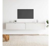 TJROO Armadio a Parete Mobile Galleggiante 2 pz Multifunzionale Armadietto Portaoggetti Arredamento D'interni per Soggiorno Camera da Letto o Cucina Design Elegante e Moderno Bianco 100x30x35 cm