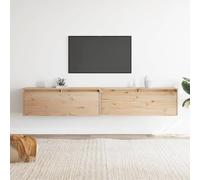 TJROO Armadio a Parete Mobile Galleggiante 2 pz Multifunzionale Armadietto Portaoggetti Arredamento D'interni per Soggiorno Camera da Letto o Cucina Design Elegante e Moderno Marrone 100x30x35 cm