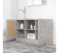 TJROO Armadio da Cucina Mobiletto Ingresso Armadietto Multiuso Credenza Minimalista 120x30,5x70 cm Grigio cemento Credenza Vetrina con Ante