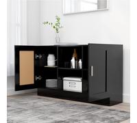 TJROO Armadio da Cucina Mobiletto Ingresso Armadietto Multiuso Credenza Minimalista 120x30,5x70 cm Nero Credenza Vetrina con Ante