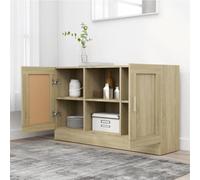 TJROO Armadio da Cucina Mobiletto Ingresso Armadietto Multiuso Credenza Minimalista 120x30,5x70 cm rovere sonoma Credenza Vetrina con Ante