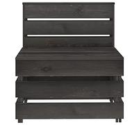 TJROO Arredamento da Patio Poltrona Centrale da Giardino su Pallet Grigio Divano Centrale Arredo Balcone Salottino Mobile Esterno Divani da Giardino Divano da Esterno in Legno Pino Impregnato