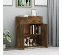 TJROO Credenza Cucina 60x30x75 cm Legno Buffet da Soggiorno Rovere Fumo Design Minimalista Madia da Salotto con 2 Ante e 1 Cassetto Sideboard Ingresso Mobile per Sala da Pranzo