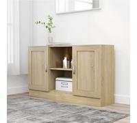 TJROO Credenza Vetrina con Ante 120x30,5x70 cm Mobile Alto Mobiletto Ingresso Mobile Contenitore Armadietto con Ante Credenza Espositore Mobile da Salotto Legno ingegnerizzato, MDF Rovere Sonoma