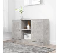 TJROO Credenza Vetrina con Ante 120x30,5x70 cm Mobiletto Ingresso Mobile Contenitore Armadietto con Ante Credenza Espositore Mobile da Salotto Mobile Alto Legno ingegnerizzato, MDF Grigio Cemento