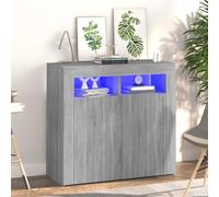 TJROO Credenza Vetrina con Ante 80x35x75 cm Mobile Contenitore Credenza da Pranzo Armadietto con Ante Credenza Espositore Mobile da Salotto Mobile Alto Legno Multistrato Grigio Sonoma