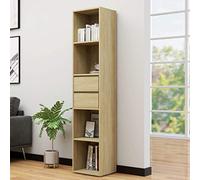 TJROO Libreria per Studio Rovere Sonoma 36x30x171 cm in Truciolato Minimalista Libreria da Parete Scaffale Portaoggetti Soggiorno Libreria da Terra Mobili da Camera da Letto Corridoio