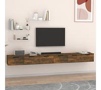 TJROO Mensola Galleggiante Armadietto 2 pz Ripiano a Parete Mobile Porta TV Mobile Pensile Mobiletto Portaoggetti Adatto per Soggiorno Camera da Letto o Ufficio Rovere Fumo 102x30x20 cm