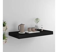 TJROO Mensola Galleggiante Scaffale ad Angolo Ripiano a Parete con un Sistema di Montaggio Invisibile Decorazione per Pareti Vuote Design Salvaspazio Nero 50x23x3,8 cm