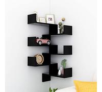 TJROO Mensola Galleggiante Scaffale Espositivo 2 pz Ripiano a Parete Elegante Scaffale ad Angolo Decorazione per Pareti Vuote Design Salvaspazio Design Unico Nero 40x40x50 cm