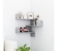 TJROO Mensola Galleggiante Scaffale Espositivo Ripiano a Parete Elegante Scaffale ad Angolo Decorazione per Pareti Vuote Design Salvaspazio Design Unico Grigio Cemento 40x40x50 cm