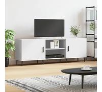 TJROO Mobile Porta TV Bianco 150x30x50cm Legno Multistrato y Ferro Mobiletto TV Armadio TV Consolle TV Mensola Sotto TV Mobile Televisione Mobile TV Vetrina Mobile con Ante
