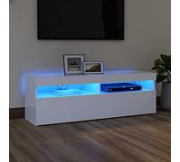 TJROO Mobile Porta TV con Luci LED Bianco 120x35x40cm Legno Multistrato Mobile Sotto TV Consolle TV Mobile Televisore Mobile TV Vetrina Armadio con Led Mobile Salone Mobile con Ante