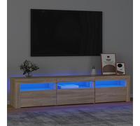 TJROO Mobile Porta TV con Luci LED Rovere Sonoma 180x35x40cm Legno Multistrato Televisore Vetrina Mobili Soggiorno Mobile Salone con Ante Consolle TV
