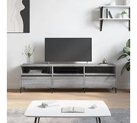 TJROO Mobile Porta TV Grigio Sonoma 150x30x44,5cm in Legno Multistrato e Ferro - Vetrina Con Ante, Consolle, Mensola Sotto TV - Mobile Basso per Televisione