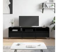 TJROO Mobile Porta TV Nero 150x30x44,5cm in Legno Multistrato e Ferro - Televisione Basso con Ante, Consolle, Vetrina e Mensola Sotto
