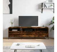 TJROO Mobile Porta TV Rovere Fumo 150x30x44,5cm Legno Multistrato y Ferro Mobile Basso con Ante Mobile TV Vetrina Mobile con Ante Consolle TV Mensola Sotto TV Mobile Televisione