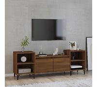 TJROO Mobile Porta TV Rovere Marrone 160x35x55cm Legno Multistrato y Metallo Mobile con Ante Consolle TV Mensola Sotto TV Mobile Televisione Mobile Basso con Ante Mobile TV Vetrina