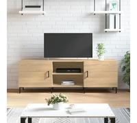 TJROO Mobile Porta TV Rovere Sonoma 150x30x50cm in Legno Multistrato e Ferro - Mensola Sotto TV, Mobile Basso Con Ante, Vetrina, Armadio, Consolle