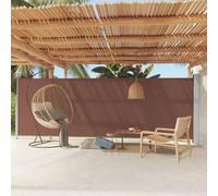 TJROO Tenda da Sole 180x600 cm Tende da Veranda da Giardino Retrattile Paravento Laterale Pannelli Laterali Parasole Tenda Laterale Chiusura Automatica per Patio e Balcone Marrone Tessuto