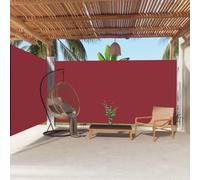 TJROO Tenda da Sole 200x600 cm Separe Divisorio Esterno Retrattile Avvolgimento Automatico Paravento Laterale Tenda Paravento Laterale Parasole Paravento per Balcone Anti UV PatioRosso Tessuto