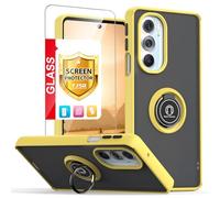 TJS Custodia per Motorola Moto Edge Plus 2022 / Moto Edge+ 5G UW 2022 / XT2201 / Edge 30 Pro con protezione dello schermo in vetro temperato anello in metallo cavalletto supporto magnetico protezione