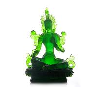 TJUYT Green Tara Sculpture Piccolo Buddha Resina Statua Buddista Tantric Bodhisattva Figurine Home Decor Ornamenti Decorazione Zen (Color : A)