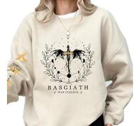 TJYES Basgiath War College Fourth Wing Felpa stile Fantasy Dragon Ride Felpa Donna Pullover felpe con cappuccio, cachi, XXL