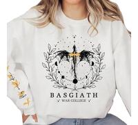 TJYES Basgiath War College Fourth Wing Felpa stile Fantasy Dragon Ride Felpa Donna Pullover felpe con cappuccio, bianco, L