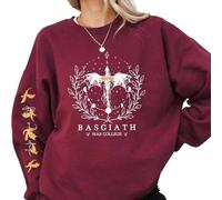 TJYES Basgiath War College Fourth Wing Felpa stile Fantasy Dragon Ride Felpa Donna Pullover felpe con cappuccio, Rosso, XS