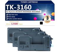 TK-3160 Cartuccia Toner (con Chip) di Ricambio per Kyocera ECOSYS M3040idn M3540idn Stampante【Volume di Stampa Elevato】,Black-3 pack