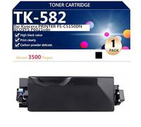 TK-582 Cartucce Toner di Ricambio Compatibili per Kyocera FS-C5150DN ECOSYS P6021cdn Stampante, alta Capacità 3500 Pagine, Facile da Installare,Black-1 pack
