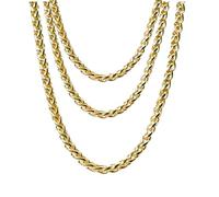 TK Gruppe Timo Klingler 3 collane d'oro, collana con barba d'oro, collana fokuhila da gangster rapper, accessori di carnevale, accessori per uomini e donne (3X)