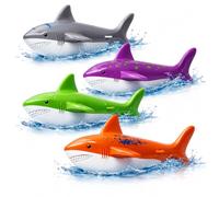TK Gruppe Timo Klingler 4 squali per bambini e adulti, per piscina e piscina, giocattoli d'acqua per immersioni subacquee, anelli e bacchette per immersioni (4 squalo)