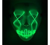 TK Gruppe Timo Klingler Maschera da brivido a LED - come controllabile da purge, viso luminoso, per Halloween, carnevale e carnevale come costume per uomo e donna (colori assortiti) (verde Jason)