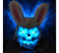 TK Gruppe Timo Klingler Maschera horror a LED - come da Purge incl. 3 effetti di luce, controllabili, per Halloween, Mardi Gras e Carnevale come costume per uomini e donne