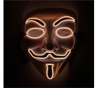 TK Gruppe Timo Klingler Vendetta - Maschera da brivido a LED, controllabile, viso luminoso, per Halloween, Carnevale e Carnevale, per uomo e donna (colori assortiti) (rosso vendetta)