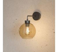 TK Lighting Applique Cubus, nero/ambra, vetro, Ø 18 cm, E27 TK Lighting